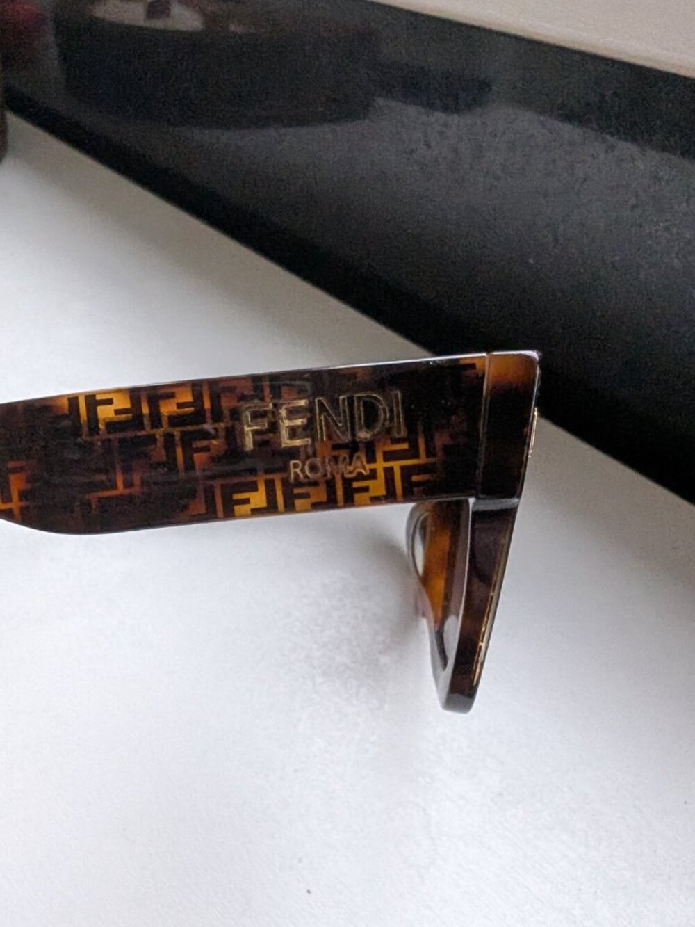 Fendi Roma Havana Brown Oversized Square Sunglasses Zucca Monogram Logo - Picture 7 of 7